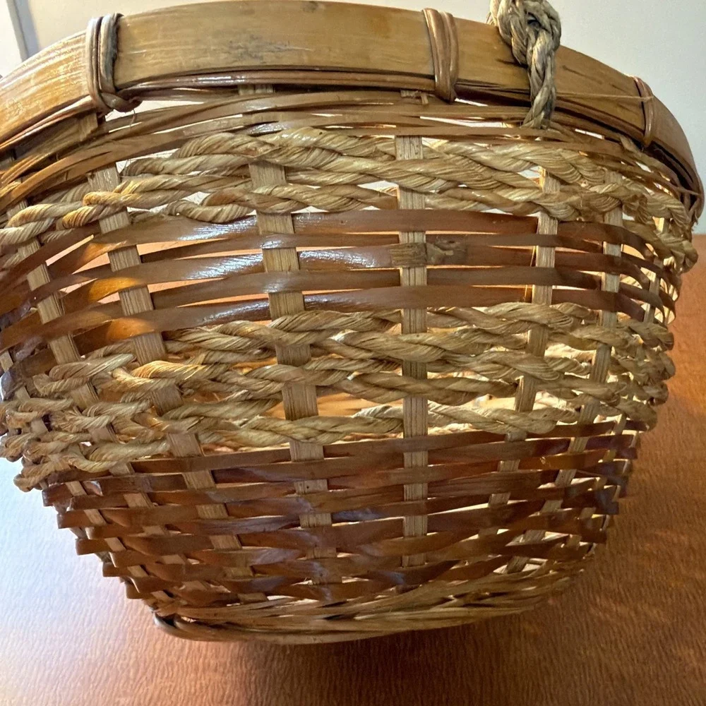 Vtg Hanging Flower / Plant / Geranium Baskets Woven 10